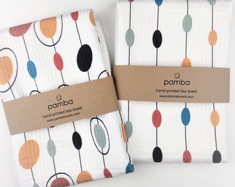 2 Pack | Mid-Century Modern Tea Towels | Retro inspired | Kitchen Towels