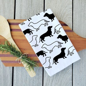 Dachshund Tea Towel | Weiner Dog Towel | Cute Dog towel | Hostess Gift | Cute Weiner Dog Gift | Dachshund Gift