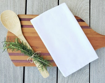3 Pack | White Blank Tea Towels | Kitchen Towels | Craft Supply