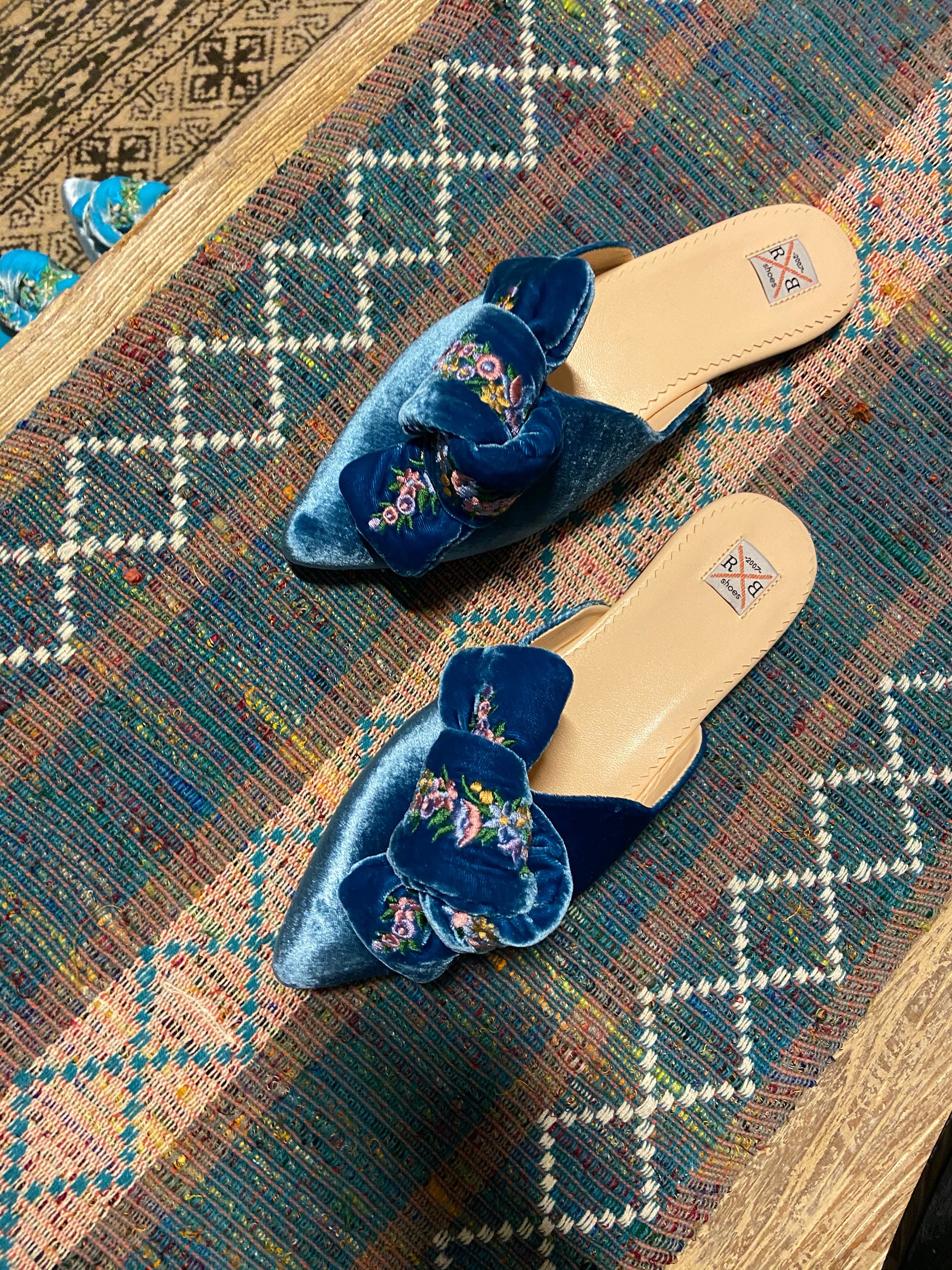 Women's Blue Mules Mules Shoes Slip Ons Slip On Shoes Etsy