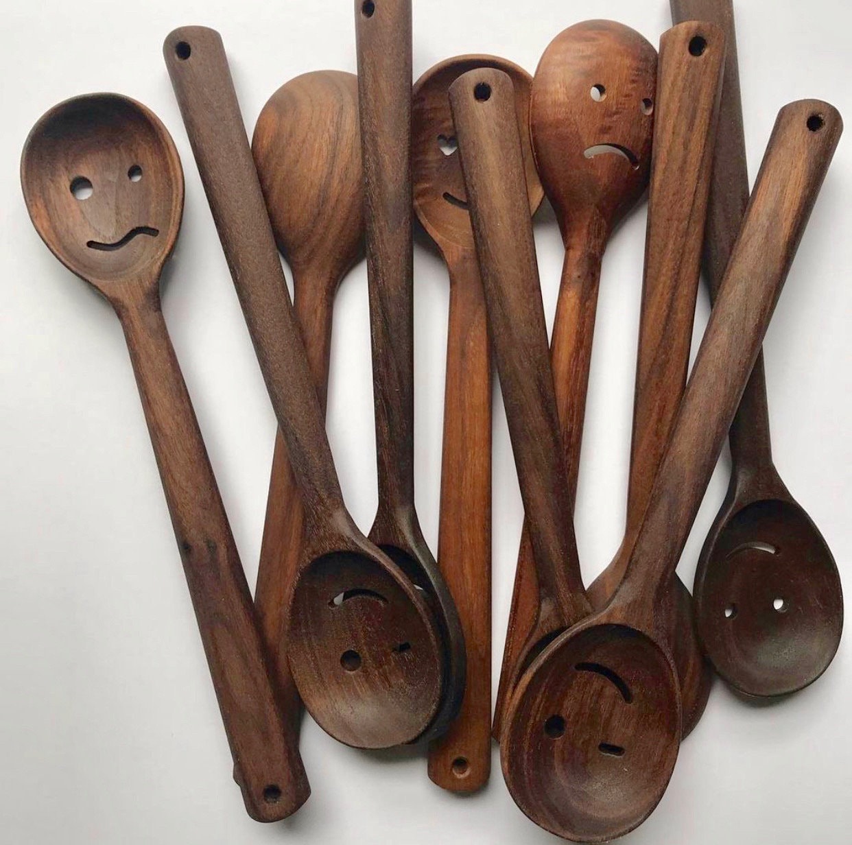 HAND CARVED BLACK WALNUT COOKING SPOON – Ellei Home