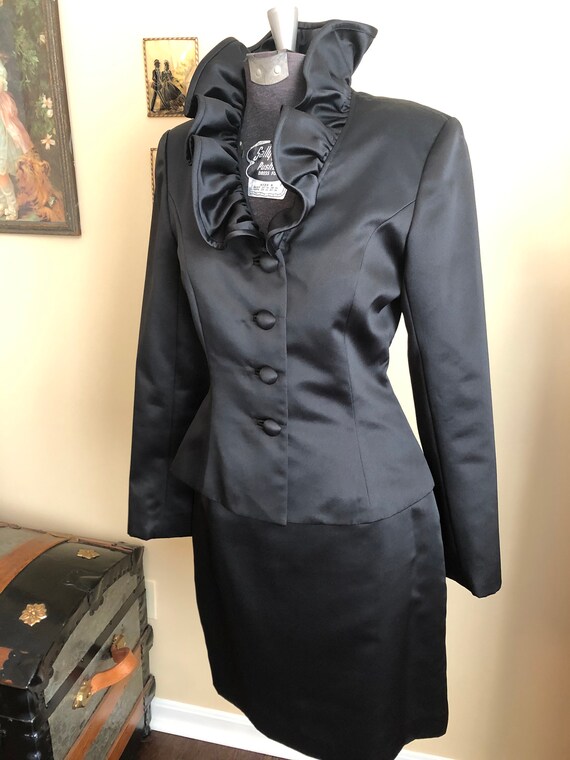 Women’s Vintage black ruffle suit