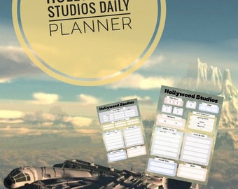 WDW florida holiday planner, Hollywood Studios, 2 page, daily planner, orlando, theme park, calender,
