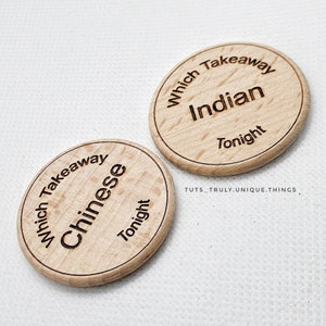 Takeaway decision coin, Takeaway, decision coin, gift for him, personalised gift, engraved gift, personalised, gift for her, stocking filler