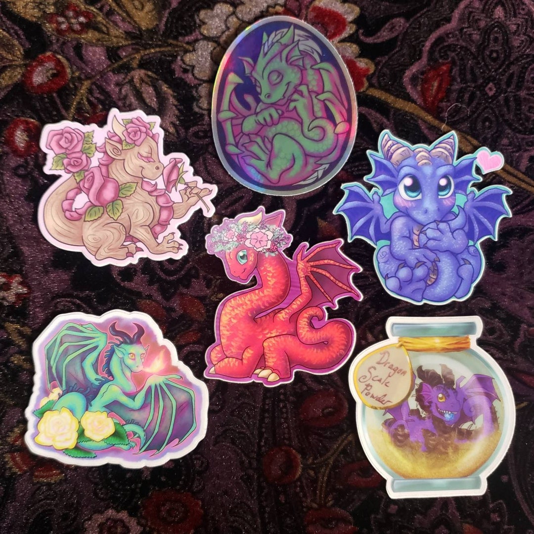 Dragon Fill Sticker Dragon Stickers Set 2 - Etsy