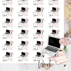 Pegatinas funcionales/con iconos de trabajo, pegatinas para planificadores, Erin Condren