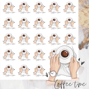 Coffee Time Functional/Icon Stickers, Planner Stickers, Erin Condren