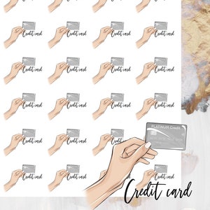 Adesivi funzionali/icone per carte di credito, adesivi per planner, Erin Condren