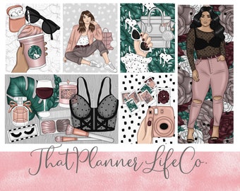 Let's Get Glam, Monthly Kit, Planner Stickers for Erin Condren LifePlanner