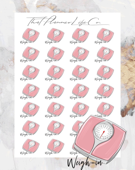 Weigh-in Functional/icon Stickers Planner Stickers Erin - Etsy