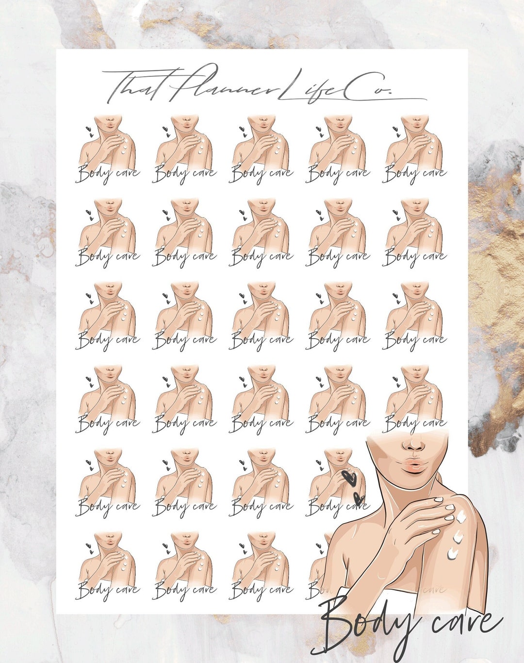 Body Care Functional/icon Stickers, Planner Stickers, Erin Condren - Etsy