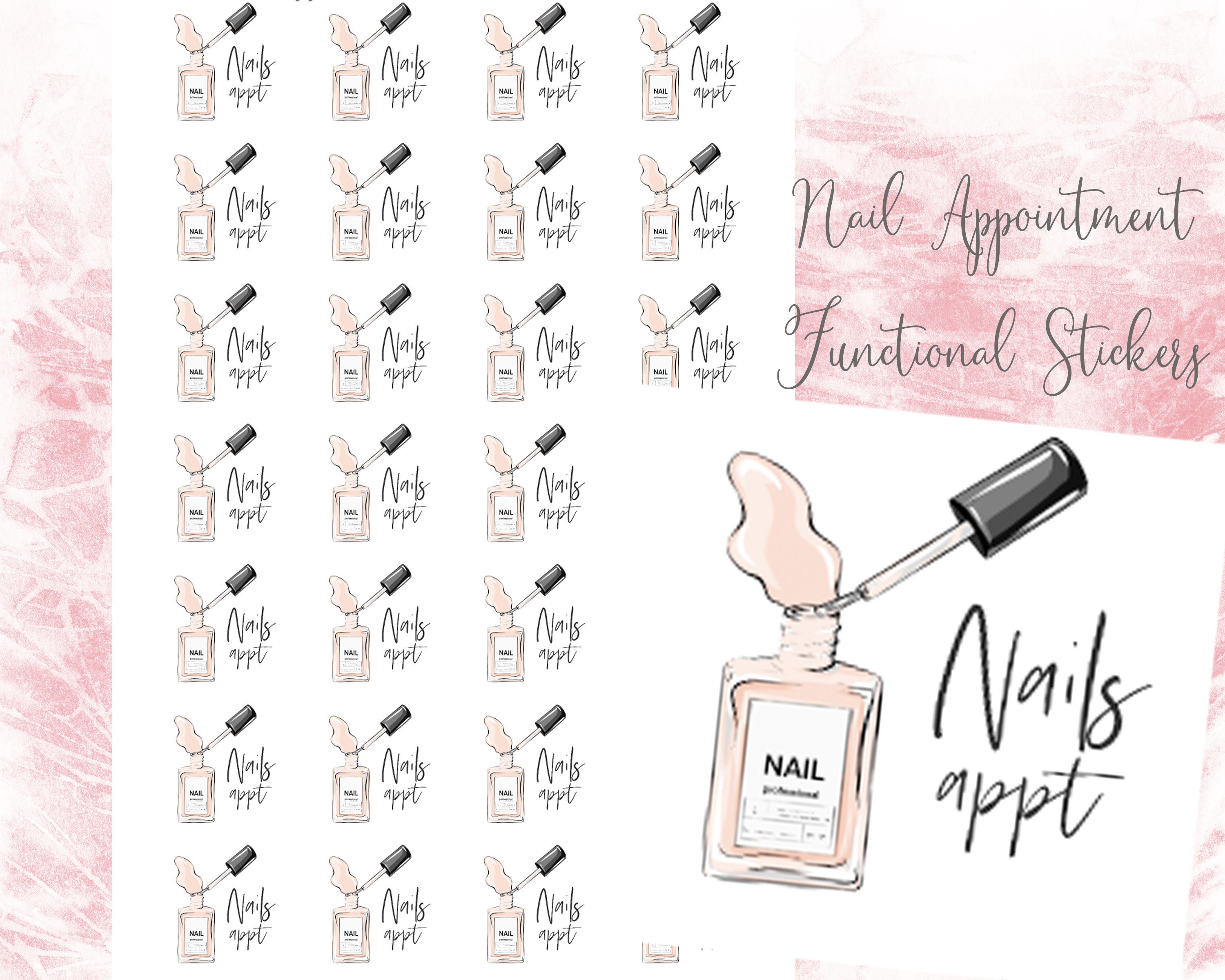 28 Nail Appointment Functional/Icon Stickers Planner Etsy