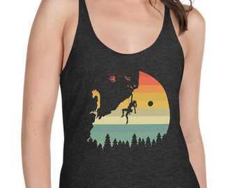 Womens Climbing Tank, Vintage Climbing Tank, Women Mountain Tank, Mountain Climbing Tank, Gift for Climber, Boulder Climbing