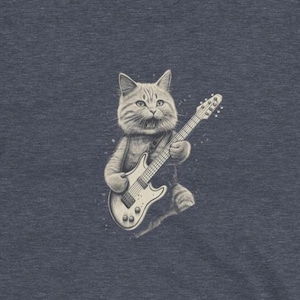 Cat Playing Guitar T-Shirt, Funny Cat Guitarist Shirt, Cat Musician T-Shirt, Rock Cat Graphic Tee, Cool Cat Guitar Tee, Electric Guitar Cat