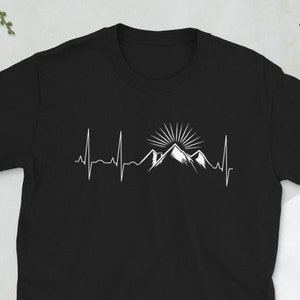 Mountains Heartbeat, Mountains T Shirt, Mountaineer Shirt, Mountain Lover Gift, Mountain Hiking Tee, Outdoor Adventure T Shirt