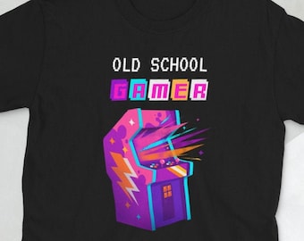 Camisa de jugador de la vieja escuela, camisa de videojuegos, camisa de máquina de videojuegos, camisa de juego retro, camiseta de juego de arcade, regalo para jugador