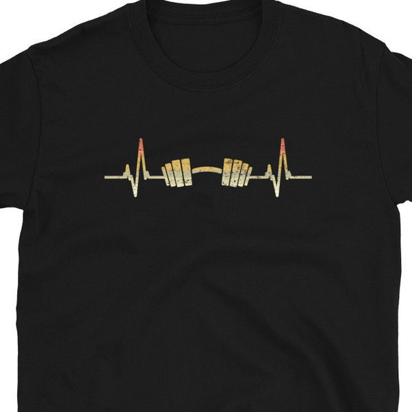 Barbell Heartbeat T-Shirt, Dumbell Shirt, Funny Fitness T Shirt, Crossfit Gift Shirt, Workout Shirt for Training, Gym TShirt