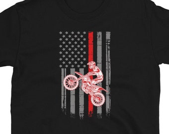 Chemise de motard américain, chemise de motocross, t-shirt de motocycliste, chemise de drapeau américain de moto, t-shirt de moto, drapeau américain de motocross