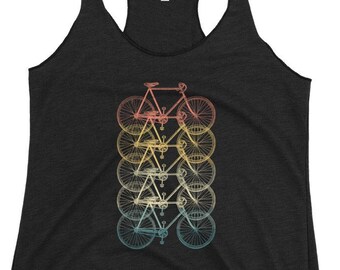 Canotta da ciclismo, camicia da ciclismo retrò, camicia da ciclismo da donna, regalo ciclista, serbatoio da bici per le donne, regalo per ciclista, serbatoio da ciclismo, arte bici da strada