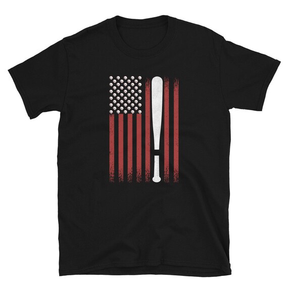 Patriotic American Flag Baseball T-Shirt: Baseballs And Bats Patriotic American Flag Baseball T-Shirt: Baseballs And Bats