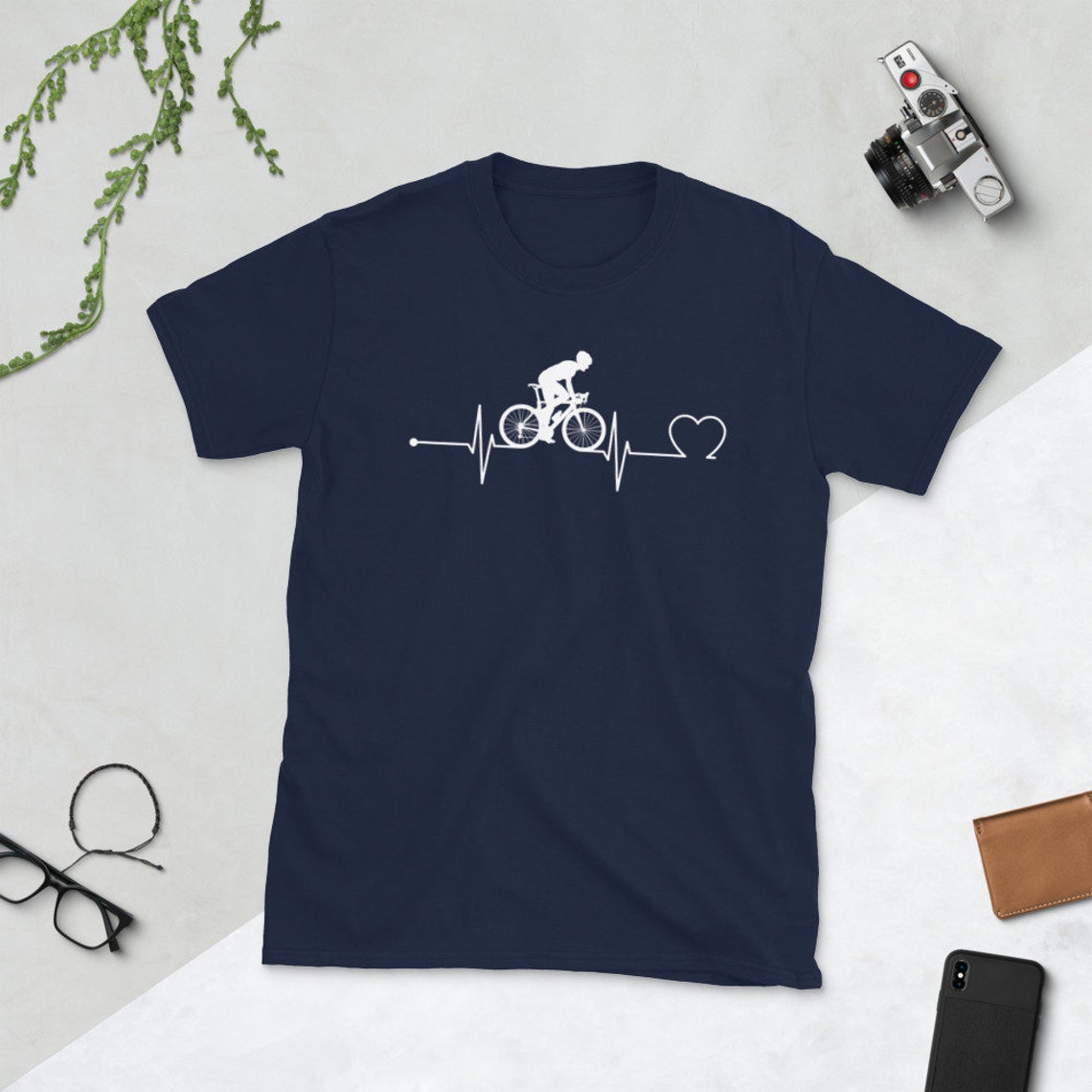 Bicycle Heartbeat Tshirt, Road Bike Gift, Mountain Bike T-shirt