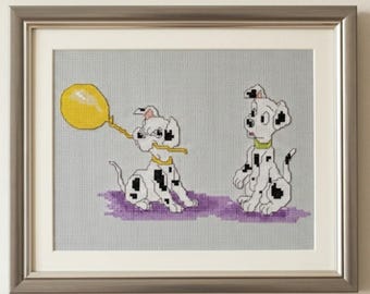 Dálmatas - Arte de bordado de animales kawaii - Patrón de punto de cruz - Bordado de cachorro (Patrón en PDF)