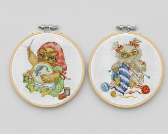 かわいい花柄の鳥のクロスステッチパターン | フープ刺繍 | PDF | すぐ
