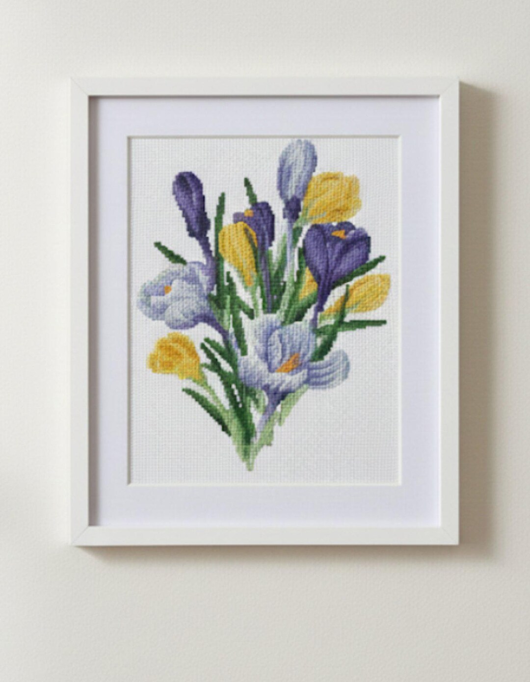 Crocuses Cross Stitch – Floral DIY Embroidery (PDF Pattern, Pattern ...