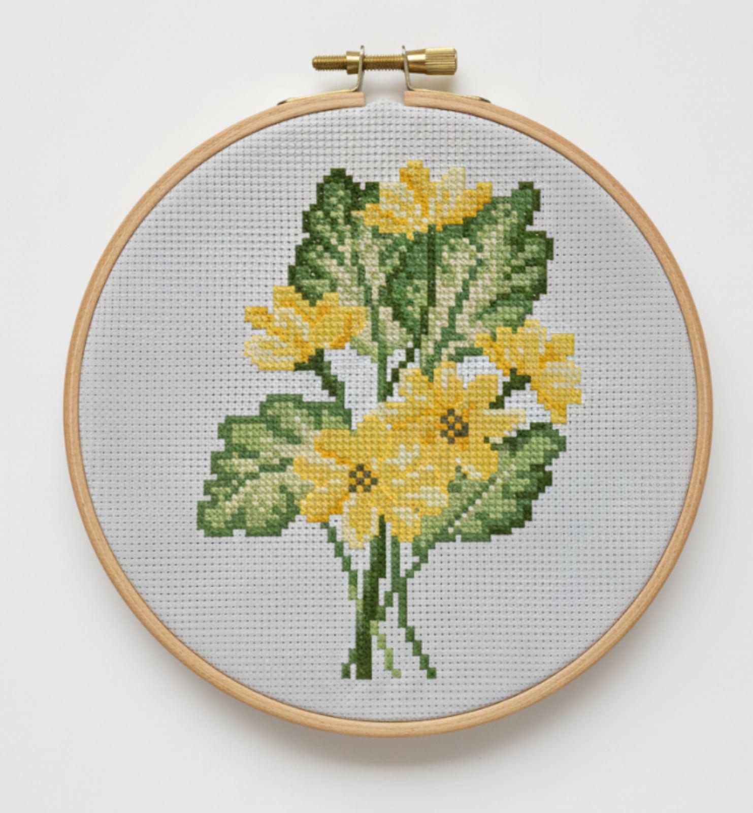 Buttercup Floral Cross Stitch Pattern – 8 DMC Colors (PDF Pattern ...