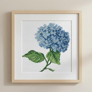Hydrangea Cross Stitch, Cozy embroidery PDF, - Floral Embroidery (PDF Pattern). Stitches: 115x115