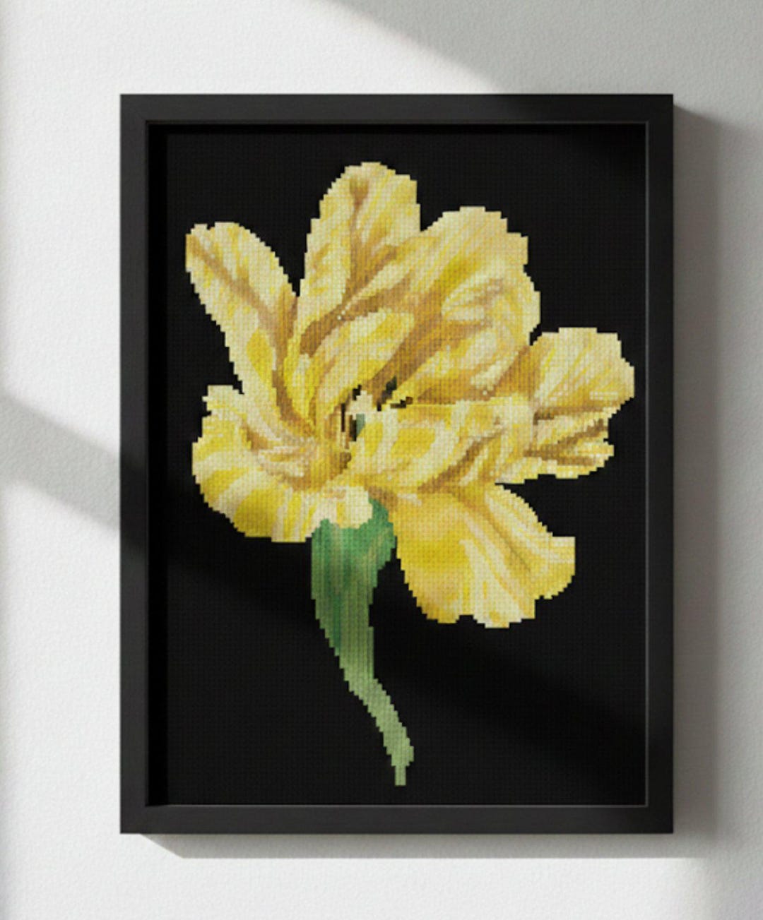 Yellow Tulip - Cross Stitch – Floral Embroidery Design (PDF Pattern ...
