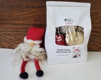 Santa Claus Needle Felting Kit - Christmas DIY Craft Kits - 3D Santa Needle Felting Kits, Needle Felting Tutorials, 3D Needle Felting