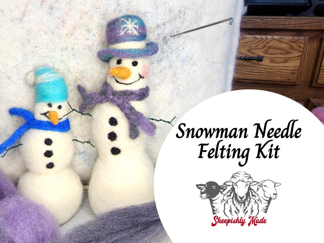 Snowman Needle Felting Kits Cute Holiday Needle Felting Kits for