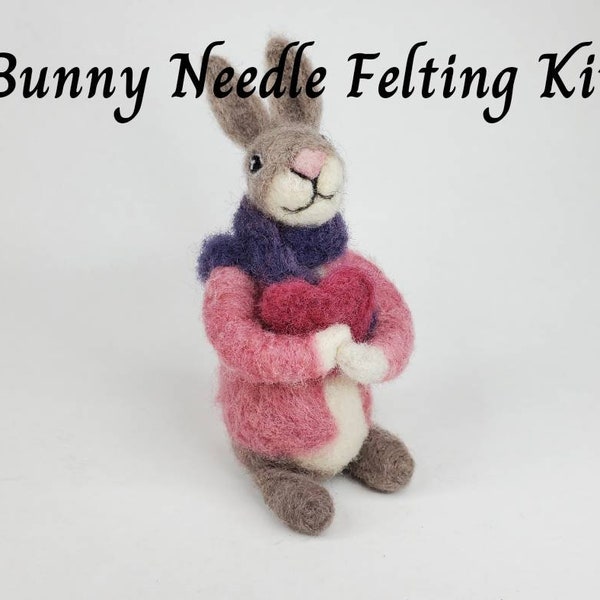 Bunny Rabbit Needle Felting Kits - Cute Bunny Needle Felting Kits for Beginners - Peter Rabbit - Video Tutorial Kits - Felting DIY Crafts