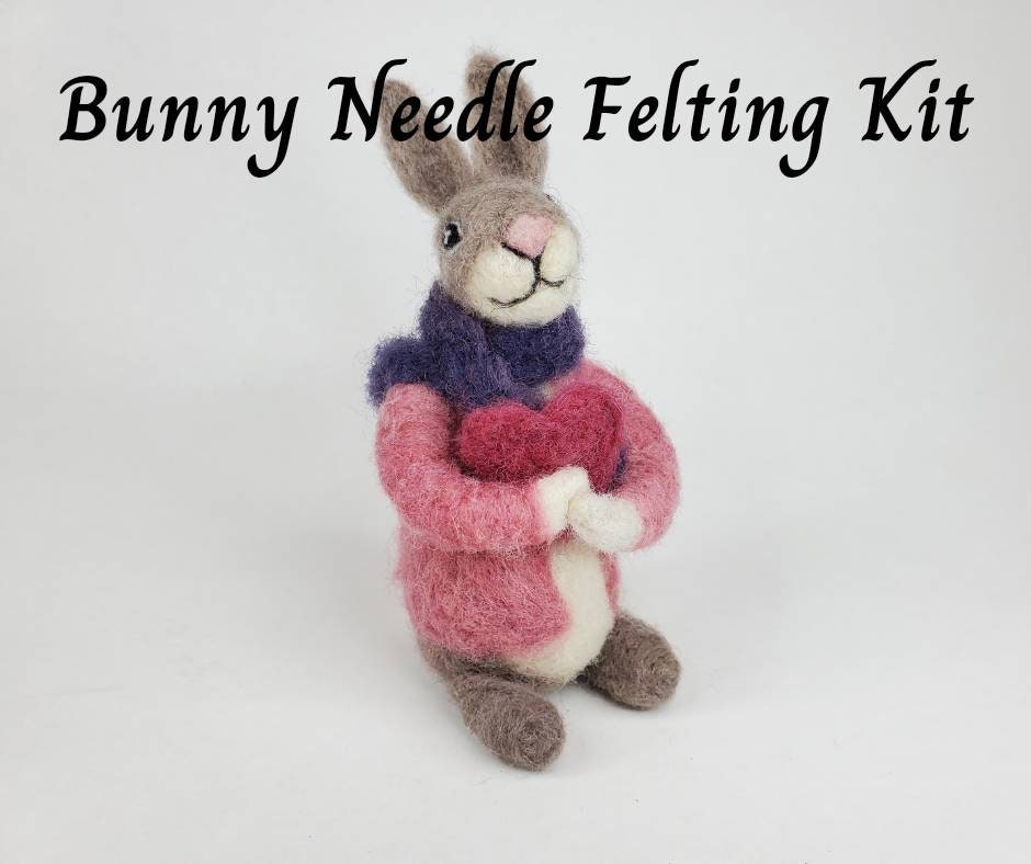 FAVOMOTO 4 Sets Mini Rabbit Joy Felt Crafts Tools DIY Needle Felting  Supplies Needle Felting Kits for Adults Needle Felting pad Gadgets for Wool  Felt