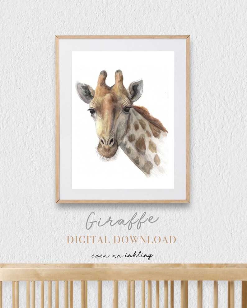 Nursery Art Printable, Giraffe Printable, Animals, Watercolor, for ...
