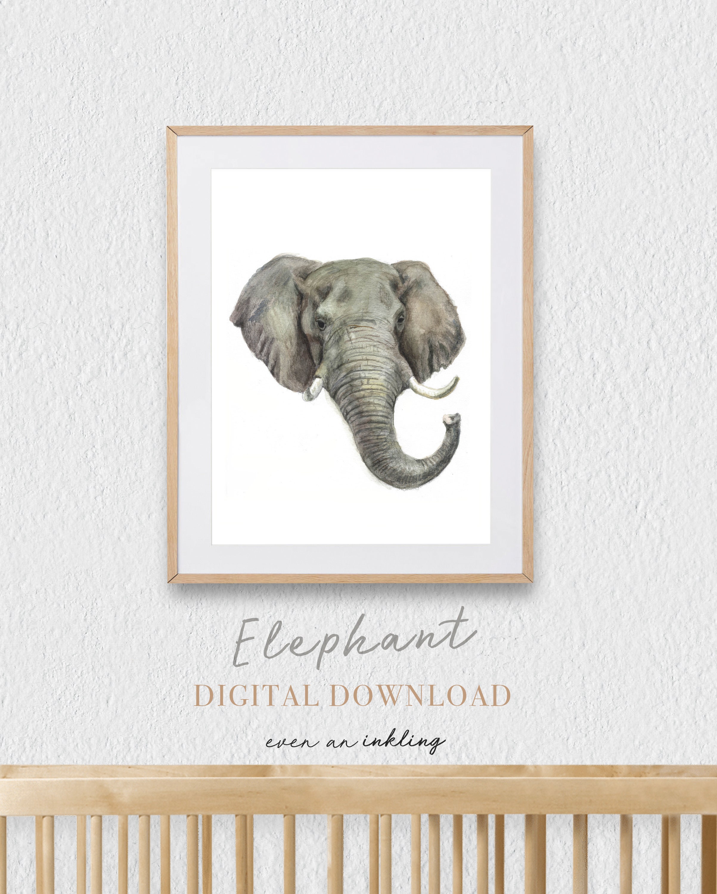 Nursery Art Printable Elephant Printable Animals - Etsy