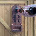 Personalized Wall Mounted Beer Opener: Rustic Wood Cap Catcher