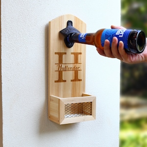 Personalized Groomsmen Gifts, Best Man Gift, Men's Wedding Gift ideas, Proposal, Wood Bottle Opener, Wall Mounted Beer Opener, White image 4