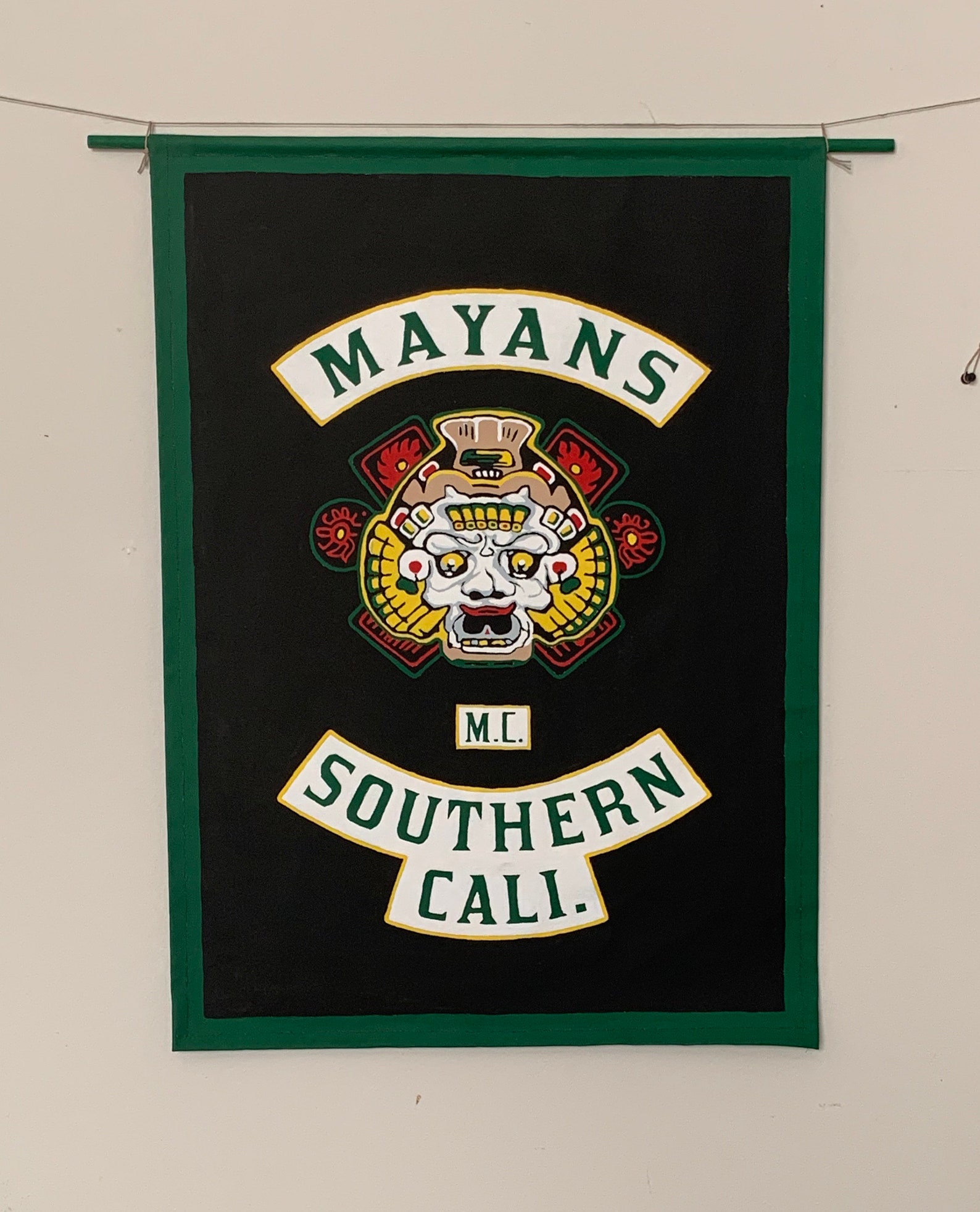 Mayans MC Patch Hand Made Acrylic Tapestry Style Painting Etsy