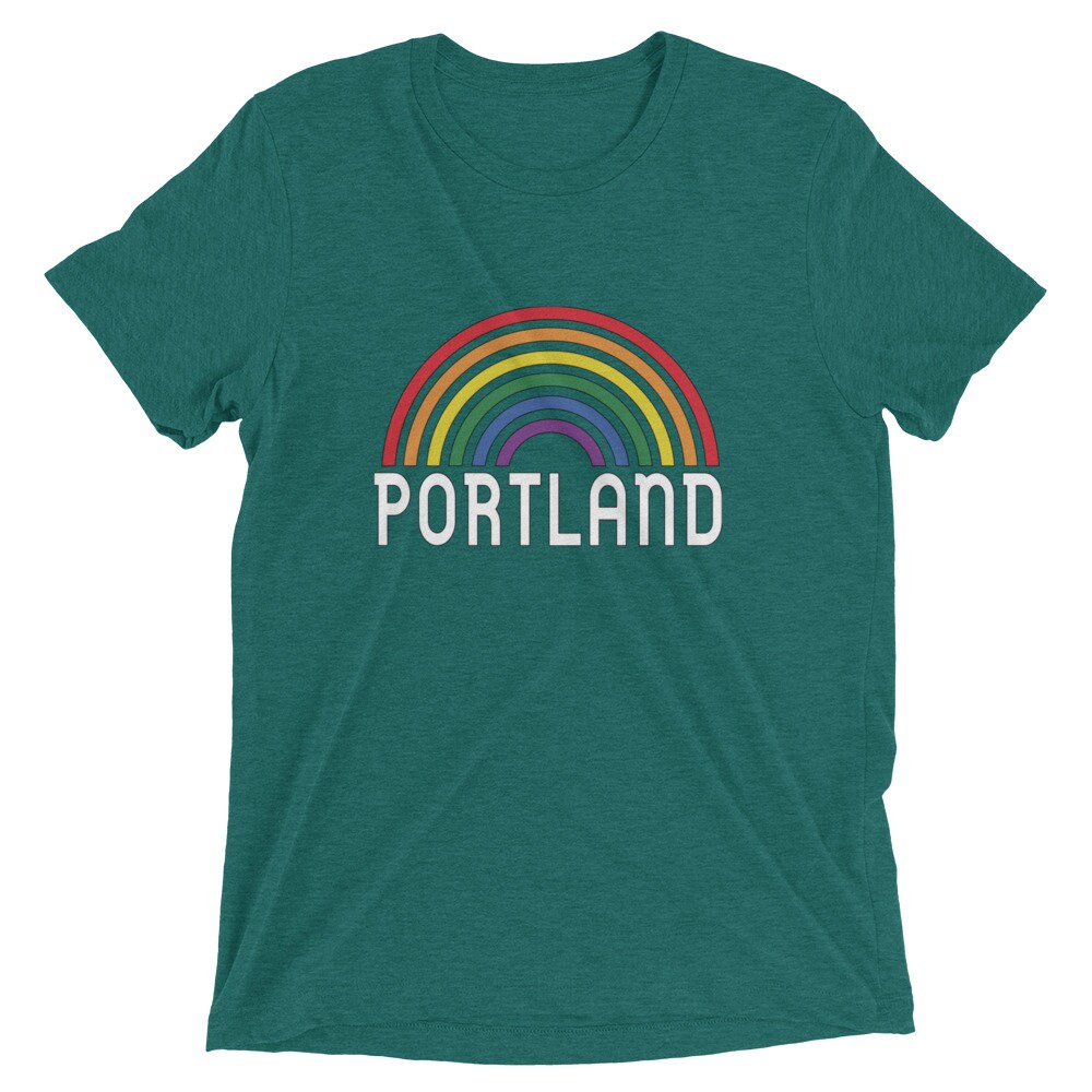 Portland Pride Short Sleeve Tshirt Portland Rainbow Pride Etsy UK