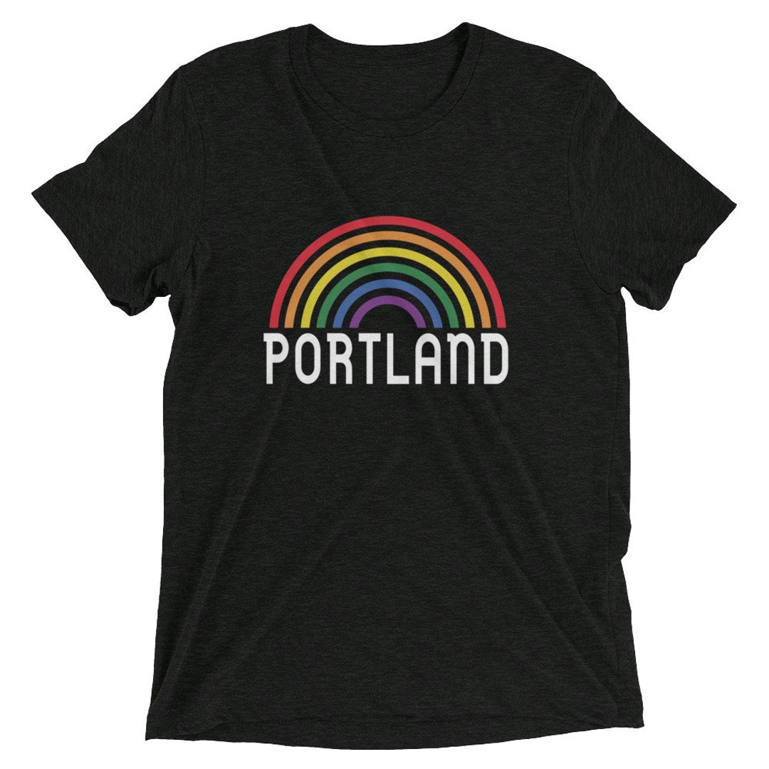 Portland Pride Short Sleeve Tshirt Portland Rainbow Pride Etsy UK