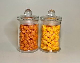 Origami Stars in Glass Jars