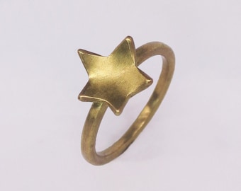 18K Gold Plated Star Stacking Ring / Dainty Star Stack Ring / Band Star Ring / Silver Star Stacking Ring / Brass / Minimal Stacking Ring