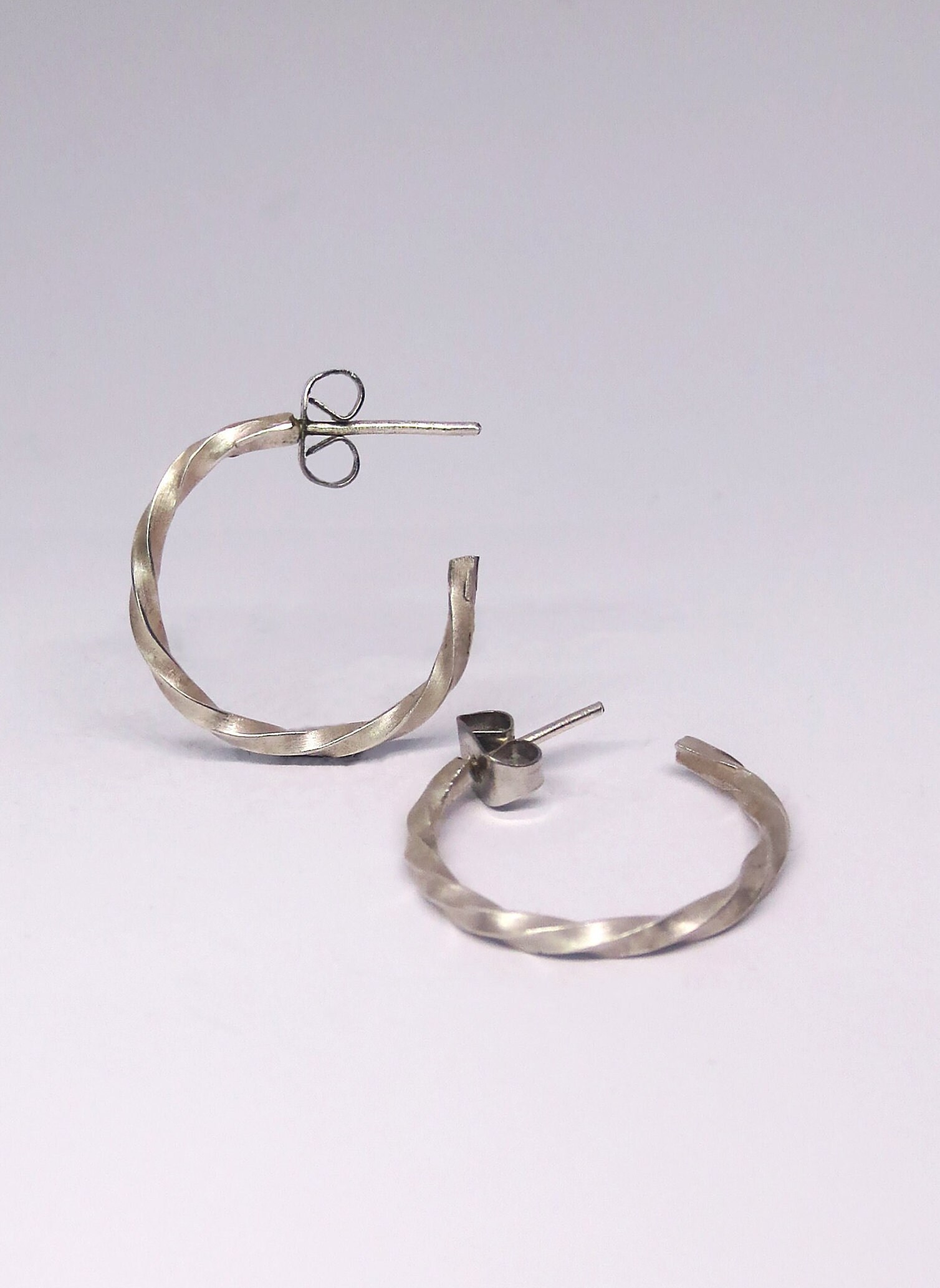 Sterling silver hoop earrings sale with butterfly back
