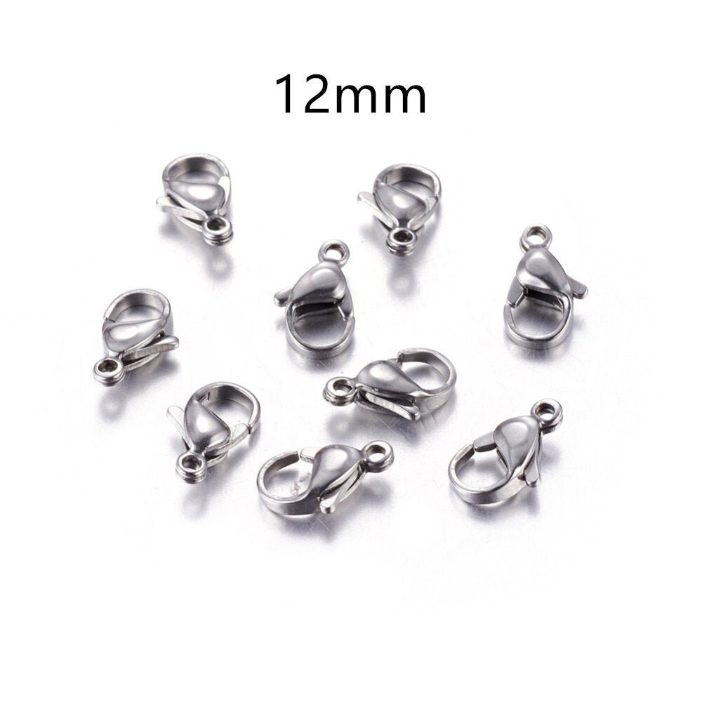 12mm Stainless Steel Lobster Clasp 10x8x4mm Stainless Etsy