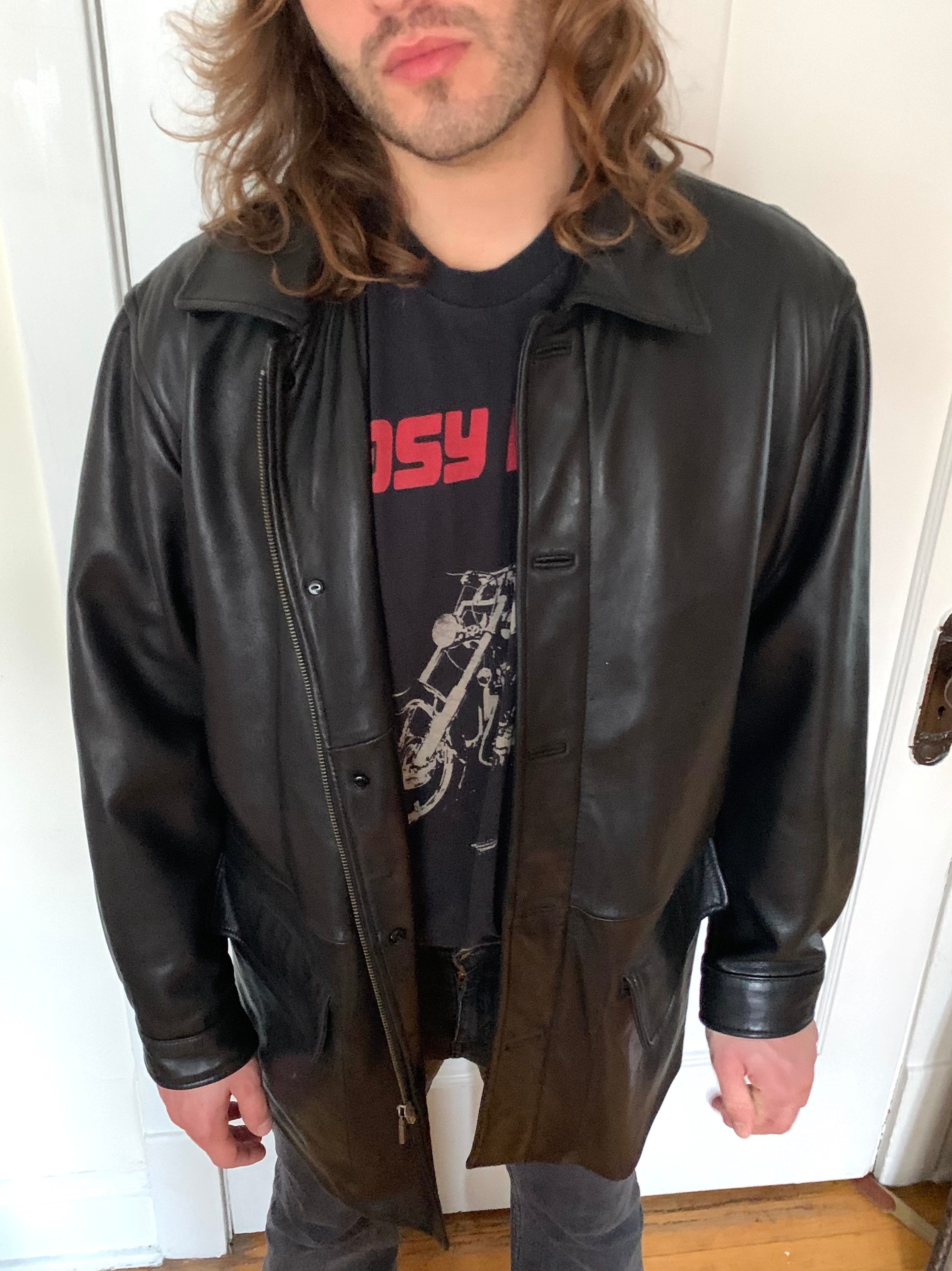 Vintage 90s Leather Turnbury Jacket Etsy