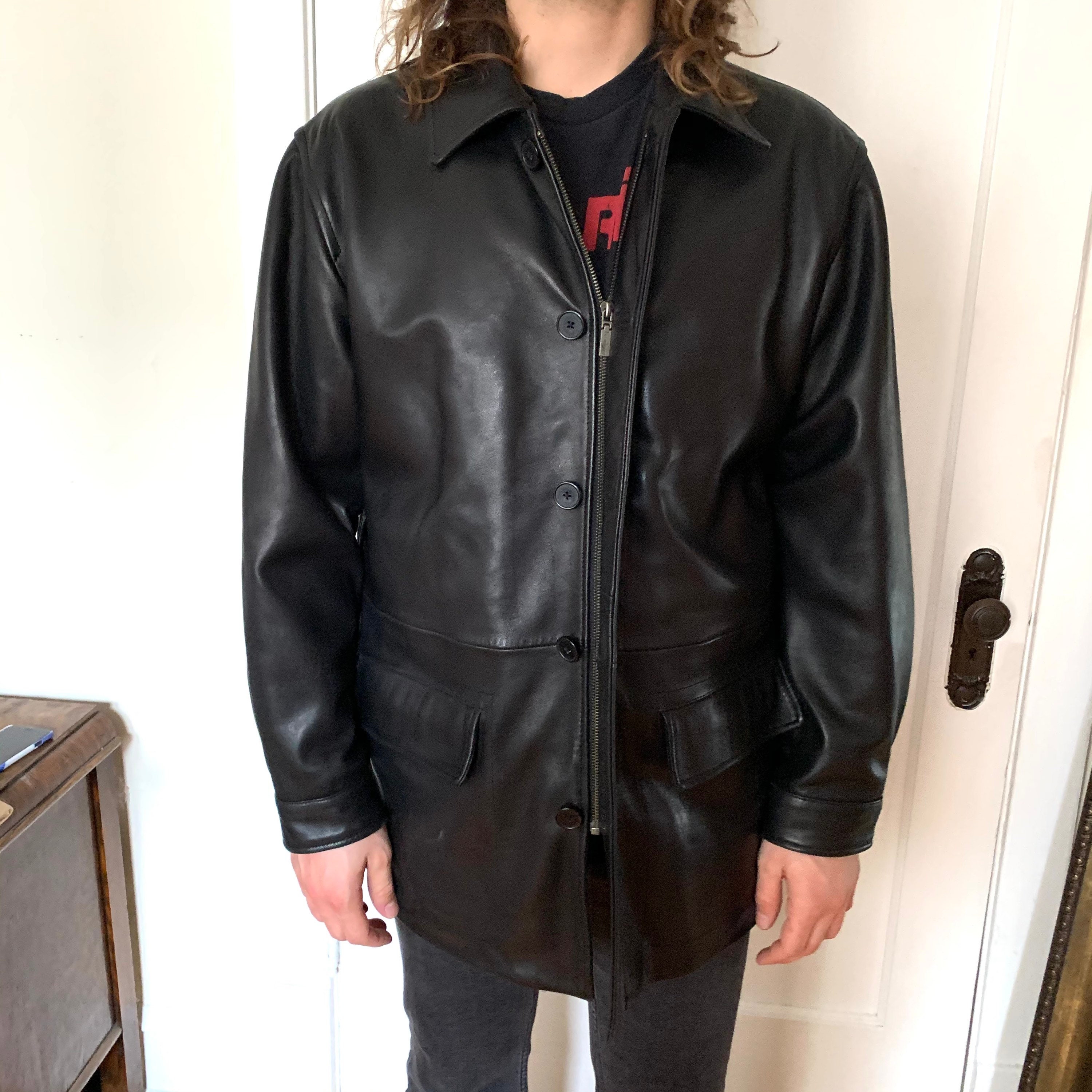 Vintage 90s Leather Turnbury Jacket Etsy