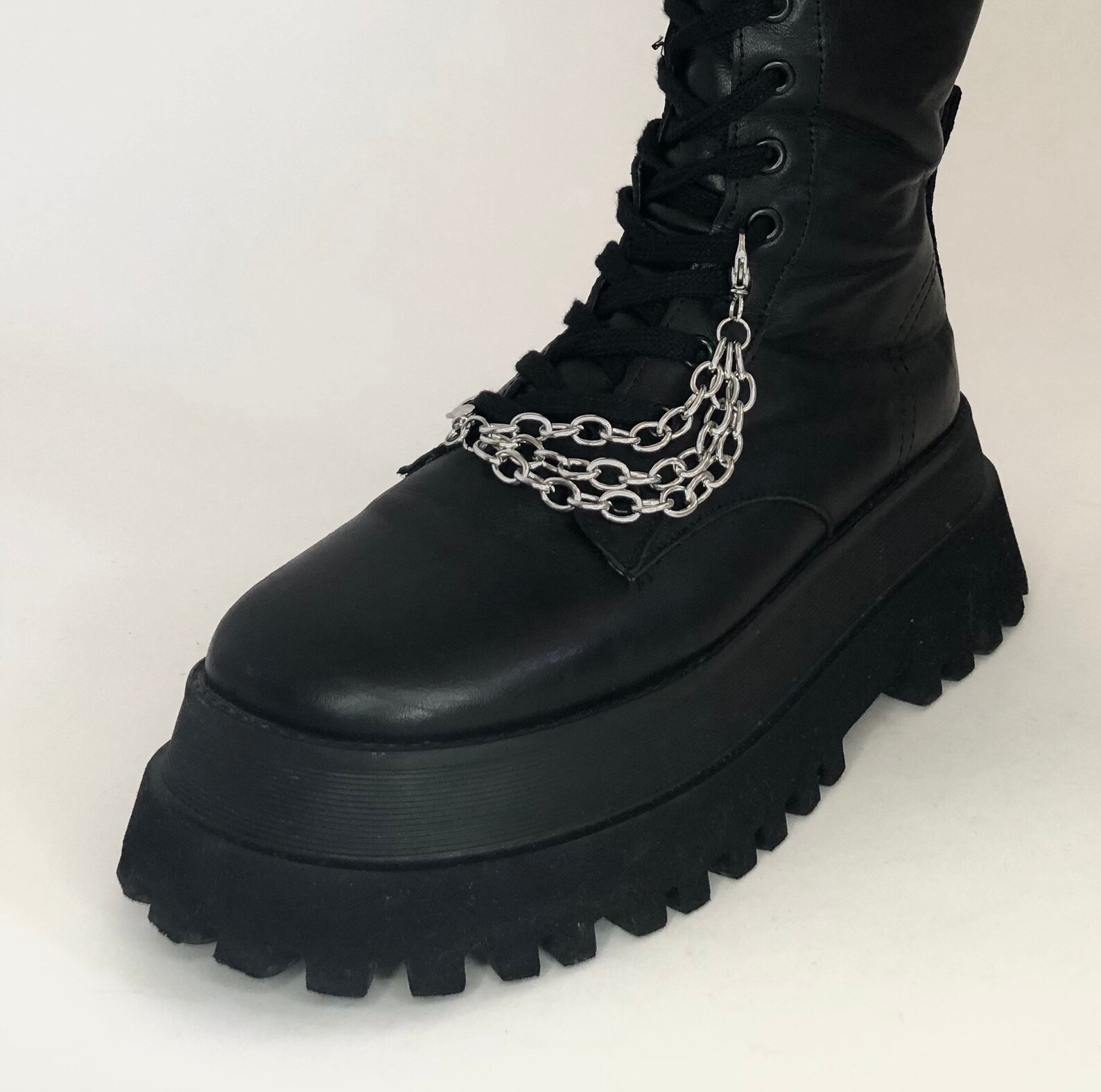 Handmade Stainless Steel Clip on Triple Chain Sneaker Chain | Etsy