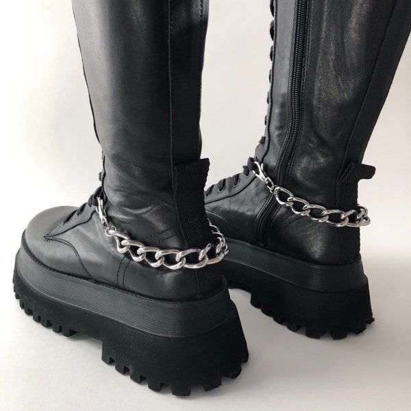 Chaînes de chaussures à clip faites main - Chaînes de bottes en acier inoxydable avec ou sans breloques - Unisexe